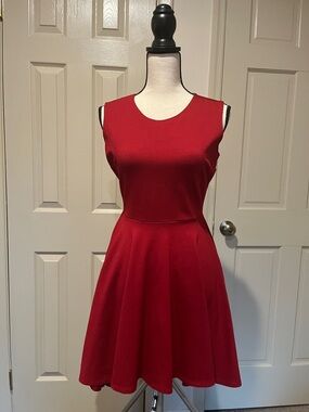 Anne Klein Sleeveless Red Fit & Flare Mini Dress